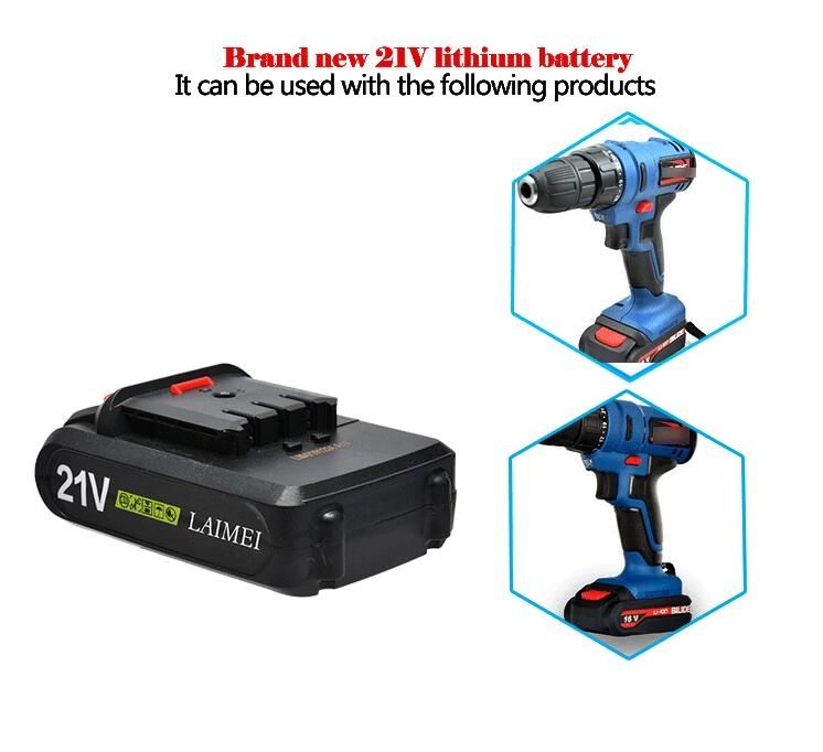 Batterie lithium 21V pour perceuse électrique visseuse sans fil Li-ion polyvalent pour bricolage charge rapide fiable
