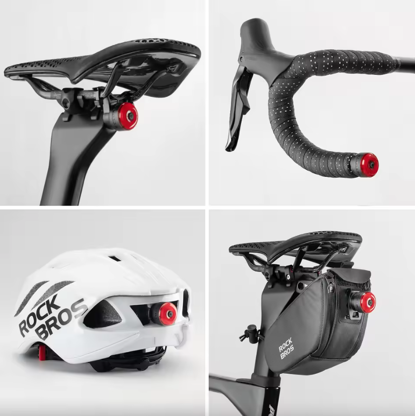 ROCKBROS R0 Bouchon d'extrémité de guidon Feu de vélo Type-C VTT Cyclisme sur route Feu arrière