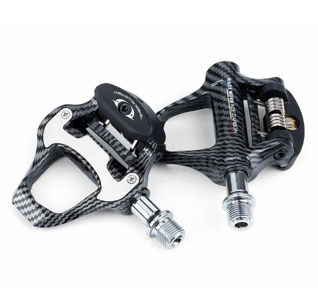 RACEWORK pédale de vélo ultra-légère fibre de carbone compatible SPD Keo passionnés de cyclisme haute performance