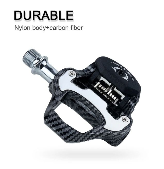RACEWORK pédale de vélo ultra-légère fibre de carbone compatible SPD Keo passionnés de cyclisme haute performance