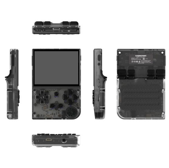Console de jeu portable rétro ANBERNIC RG35XX écran IPS 3.5 po gris support PSP expérience nostalgique élevé