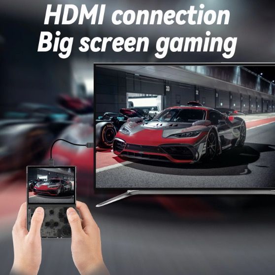 Console de jeu portable rétro ANBERNIC RG35XX écran IPS 3.5 po gris support PSP expérience nostalgique élevé