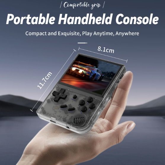 Console de jeu portable rétro ANBERNIC RG35XX écran IPS 3.5 po gris support PSP expérience nostalgique élevé