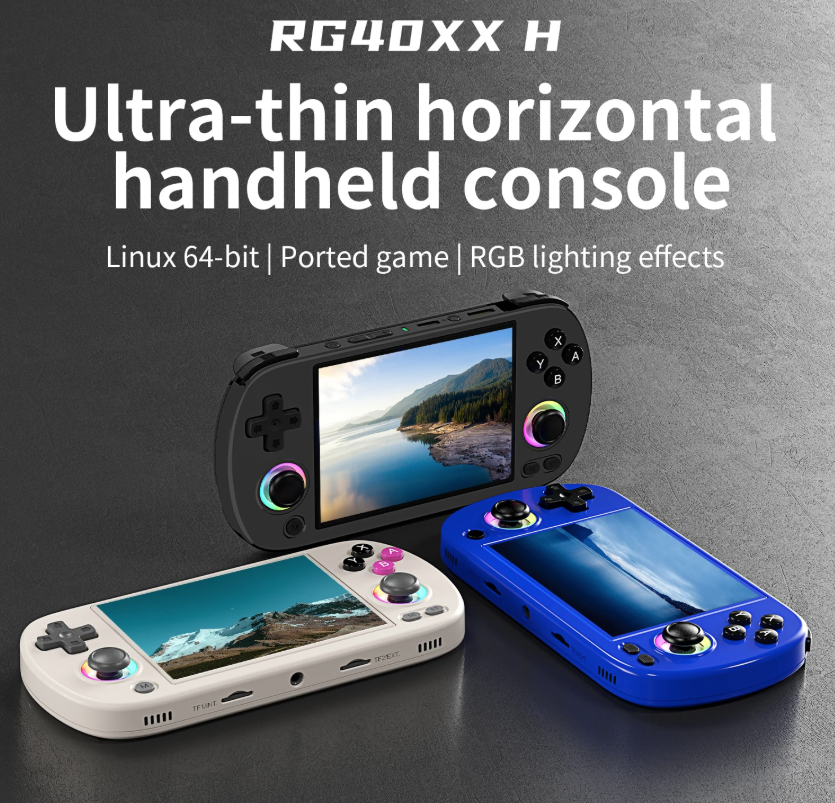 ANBERNIC RG40XX H Console de Jeu Portable Linux | Rétro 4.0" IPS, 64 bits, 3200mAh
