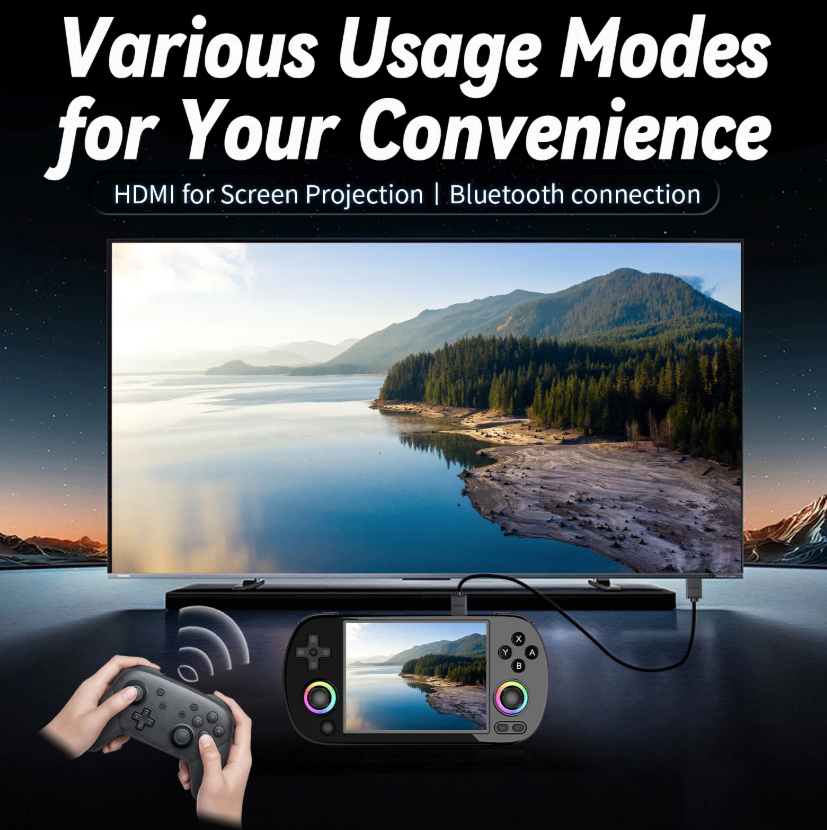 ANBERNIC RG40XX H Console de Jeu Portable Linux | Rétro 4.0" IPS, 64 bits, 3200mAh