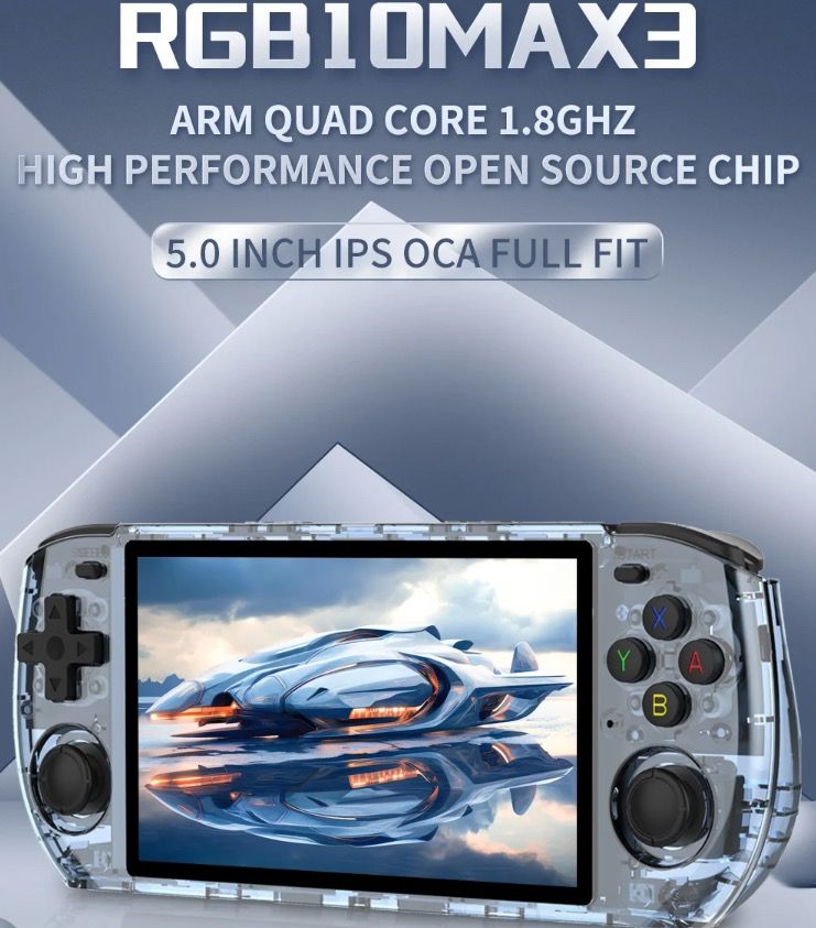 POWKIDDY RGB10 MAX3 console rétro-gaming écran IPS 5 pouces jeu open-source avec puce RK3566 haute performance