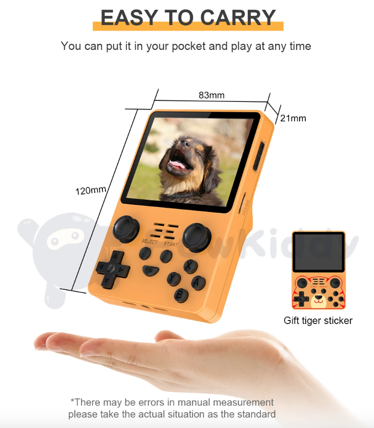 Console rétro POWKIDDY RGB20S avec écran 3,5 pouces pour gaming portable système open source RK3326