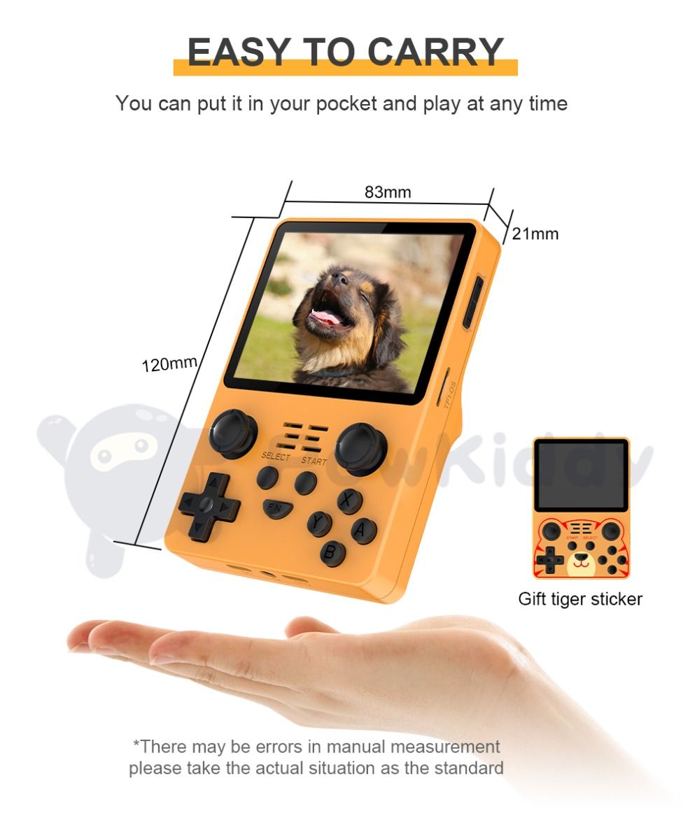 Console portable POWKIDDY RGB20S, écran HD 3,5 pouces, appareil de jeu rétro pour enfants, passionnés de rétro, cadeaux.