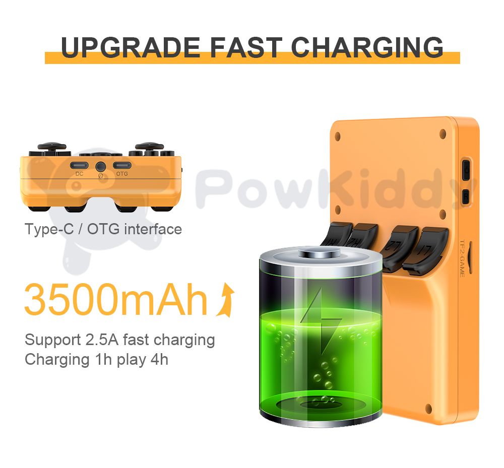 Console portable POWKIDDY RGB20S, écran HD 3,5 pouces, appareil de jeu rétro pour enfants, passionnés de rétro, cadeaux.