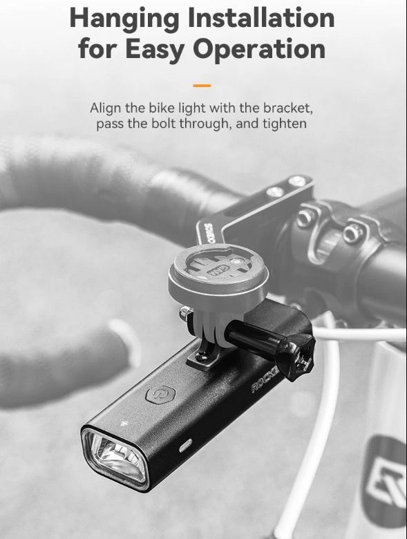ROCKBROS RHL-1000LUMEN Phare avant de vélo étanche à LED pour cyclisme, rechargeable avec port Type-C, pour les sorties nocturnes