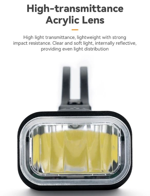 ROCKBROS RHL-1000LUMEN Phare avant de vélo étanche à LED pour cyclisme, rechargeable avec port Type-C, pour les sorties nocturnes