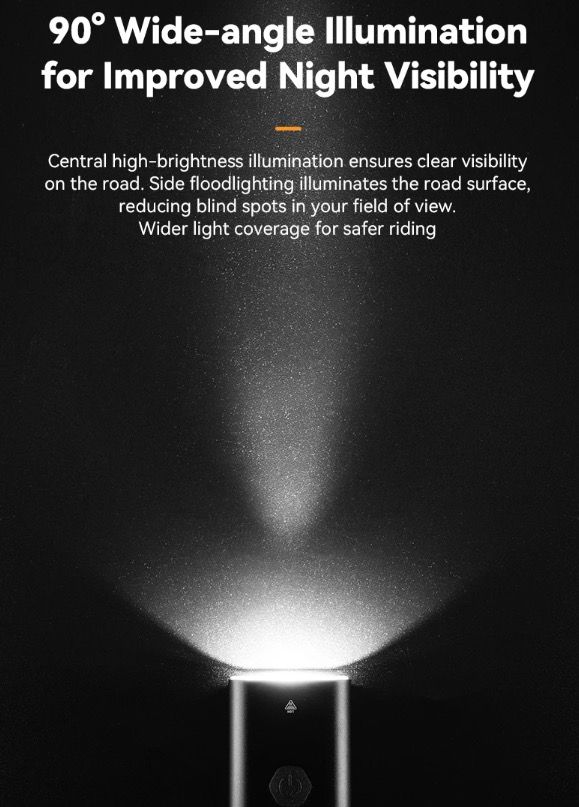 ROCKBROS RHL-1000LUMEN Phare avant de vélo étanche à LED pour cyclisme, rechargeable avec port Type-C, pour les sorties nocturnes