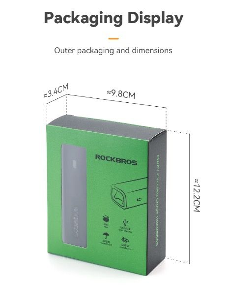 ROCKBROS RHL-1000LUMEN Phare avant de vélo étanche à LED pour cyclisme, rechargeable avec port Type-C, pour les sorties nocturnes