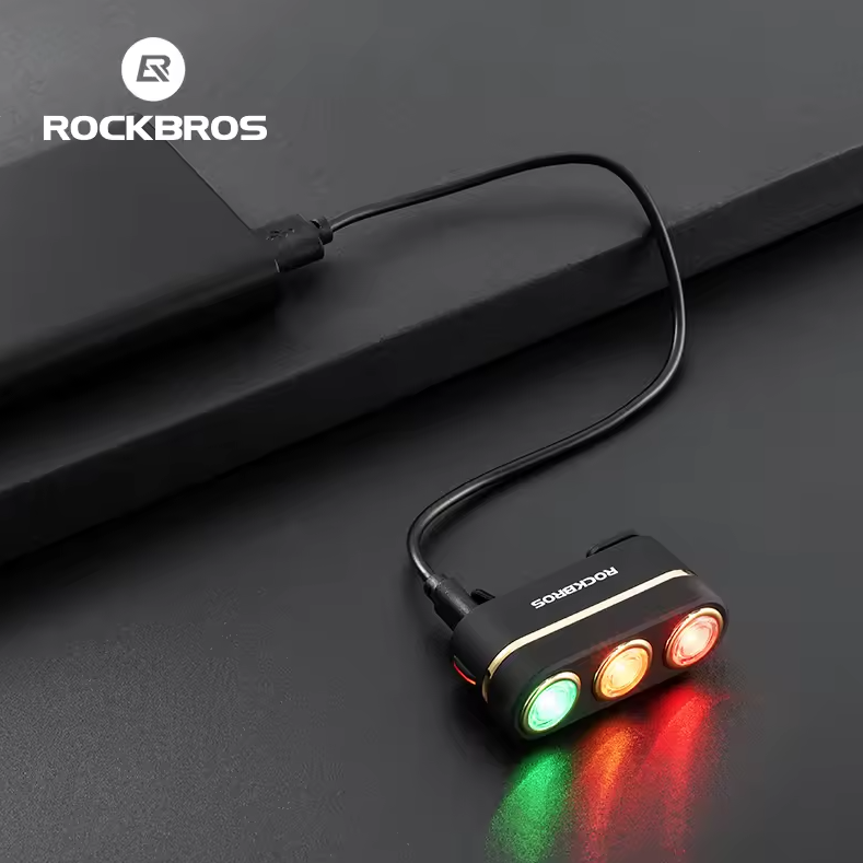 ROCKBROS Feu arrière intelligent pour vélo IP64 Étanche Feux de signalisation Recharge Type-C Capteur de freinage Feu arrière Éclairage de nuit pour cyclisme Accessoires vélo
