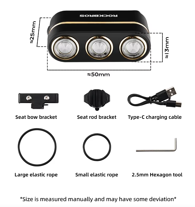 ROCKBROS Feu arrière intelligent pour vélo IP64 Étanche Feux de signalisation Recharge Type-C Capteur de freinage Feu arrière Éclairage de nuit pour cyclisme Accessoires vélo