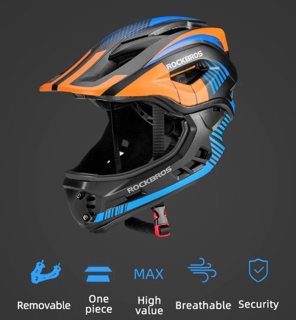 Casque de Cyclisme Enfants ROCKBROS avec Design Amovible Intégral Sécurité et Confort pour Vélo et VTT
