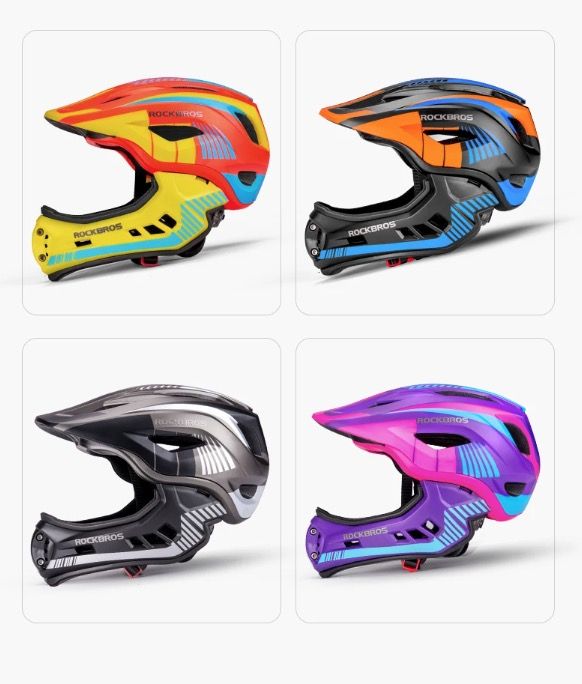 Casque de Cyclisme Enfants ROCKBROS avec Design Amovible Intégral Sécurité et Confort pour Vélo et VTT