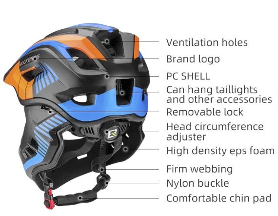 Casque de Cyclisme Enfants ROCKBROS avec Design Amovible Intégral Sécurité et Confort pour Vélo et VTT