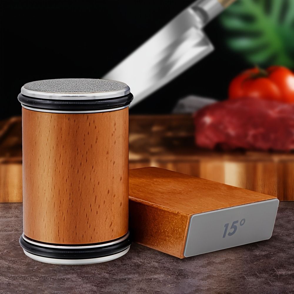 Aiguiseur de couteau, kit d'aiguiseur à rouleau, affûtage de couteau avec diamants et céramique pour acier de toute dureté, aiguiseur de couteau de cuisine avec angle magnétique de 15 et 20 degrés