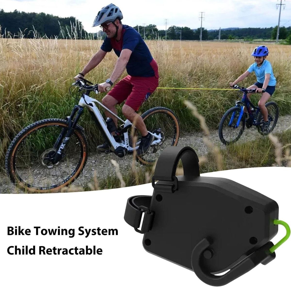 Corde de remorquage pour vélo flexible rétractable, tracteur de vélo pour enfants, VTT, aventures en famille, installation facile