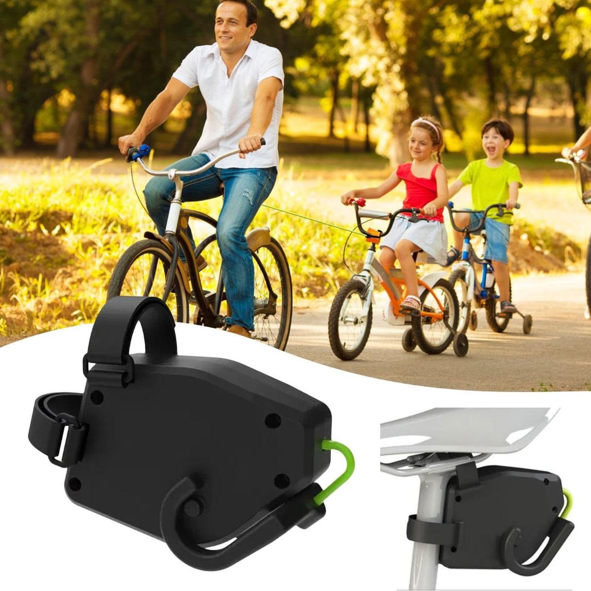 Corde de remorquage pour vélo flexible rétractable, tracteur de vélo pour enfants, VTT, aventures en famille, installation facile