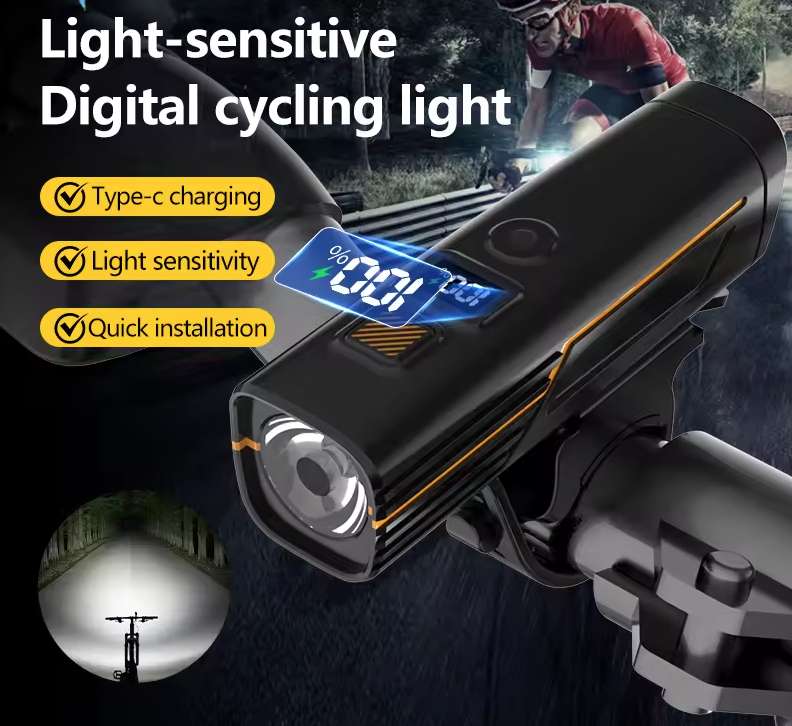 Feu avant de vélo B9 rechargeable Type-C, lampe avant pour VTT et vélo de route, accessoire pour cyclisme en plein air.