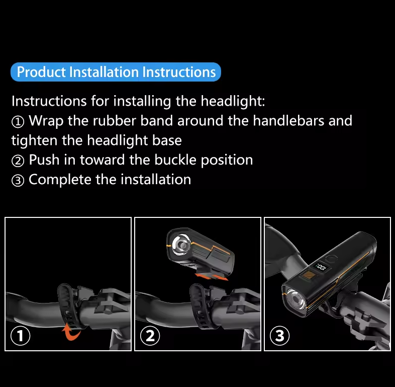 Feu avant de vélo B9 rechargeable Type-C, lampe avant pour VTT et vélo de route, accessoire pour cyclisme en plein air.