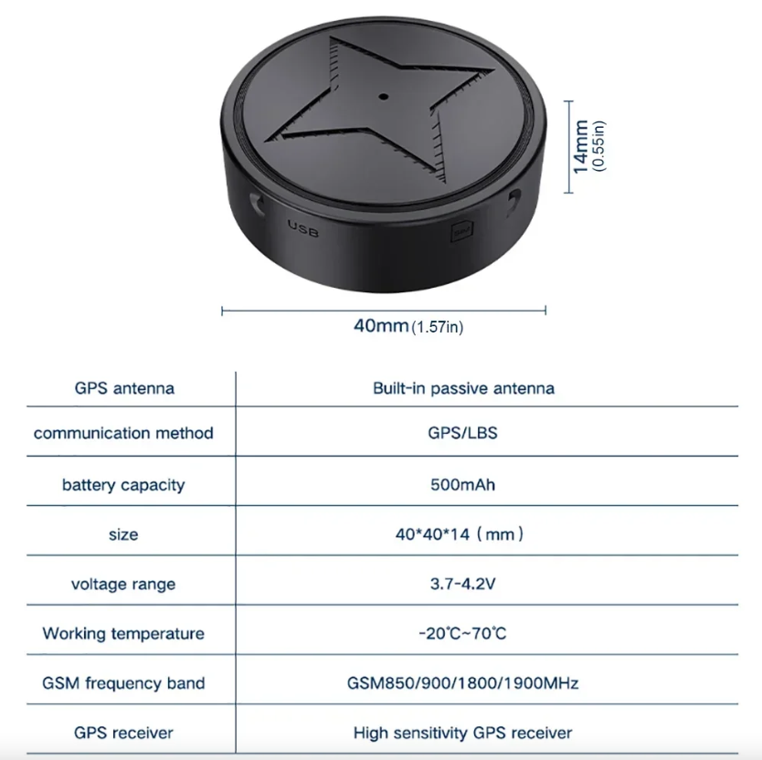 Mini traceur GPS à fixation magnétique puissante pour voiture, moto, camion - Localisateurs de véhicule avec suivi en temps réel - Traceur GPS anti-perte