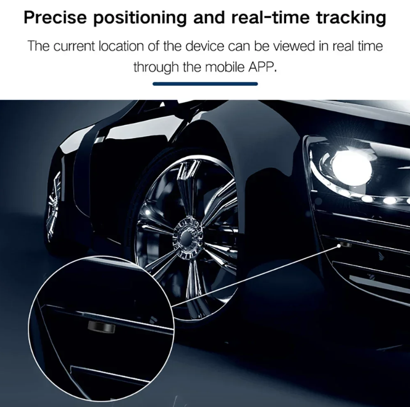 Mini traceur GPS à fixation magnétique puissante pour voiture, moto, camion - Localisateurs de véhicule avec suivi en temps réel - Traceur GPS anti-perte