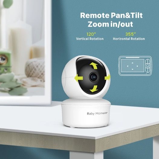 Moniteur bébé 5 pouces caméra SM650 vidéo HD 720P audio bidirectionnel surveillance infantile batterie longue durée