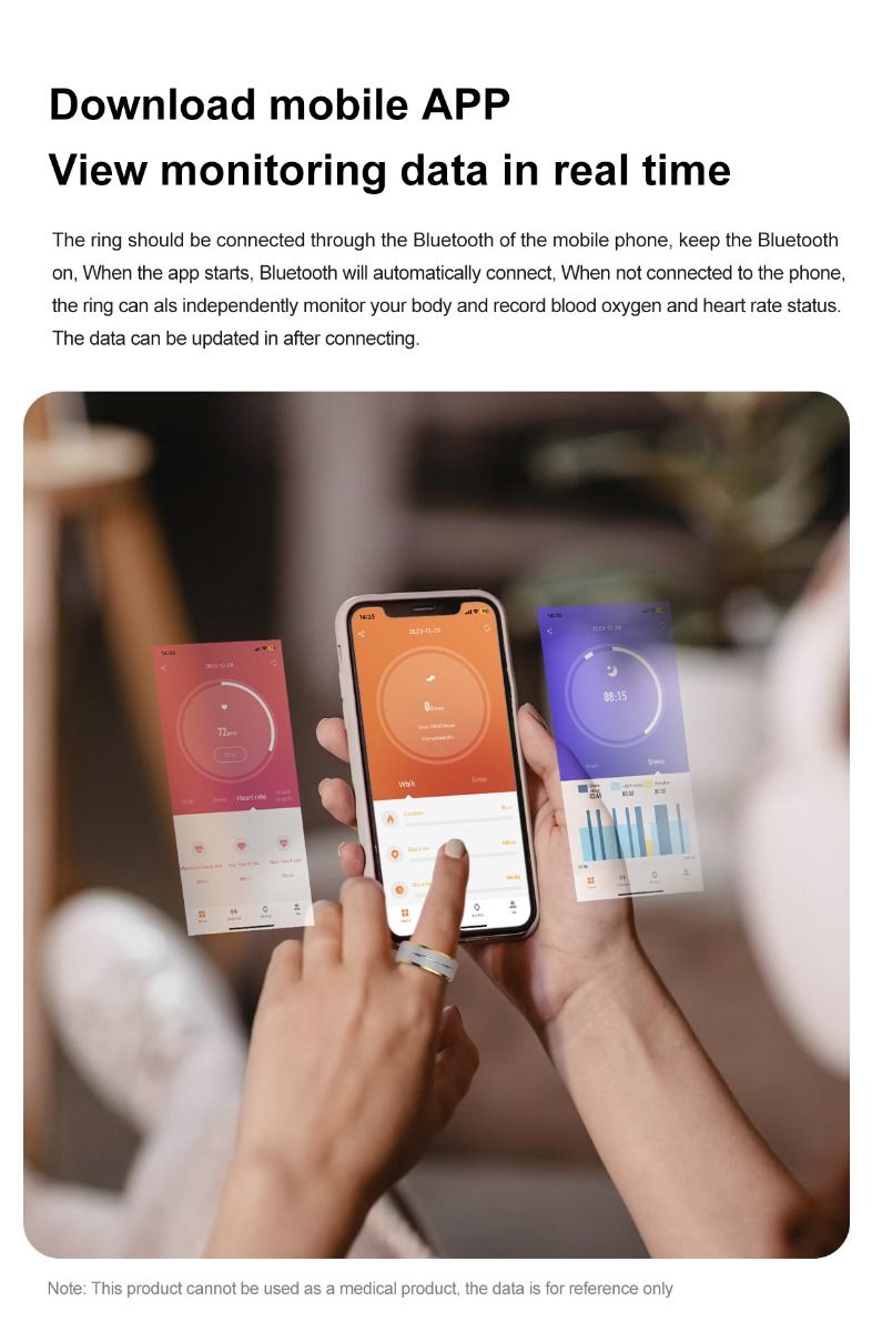 Bague intelligente multifonctionnelle suivi de santé analyse du sommeil compagnon élégant pour passionnés de fitness