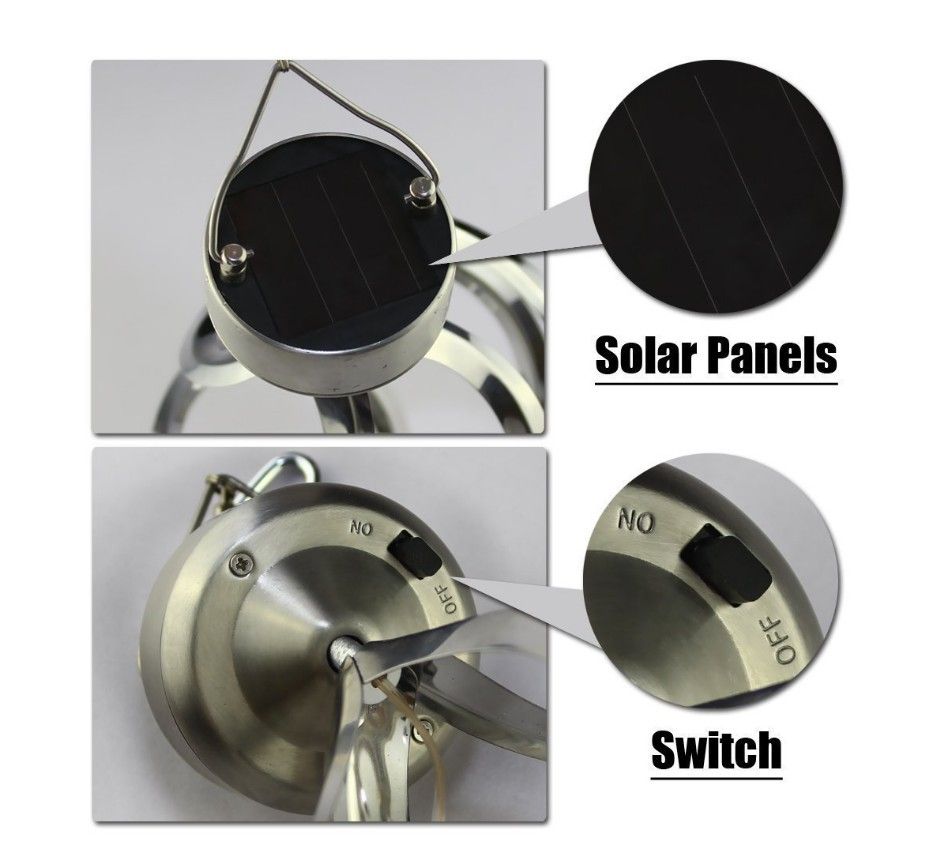 Carillons Éoliens LED Lumières Solaires Décorations Extérieures Ambiance Magique Résistant aux Intempéries