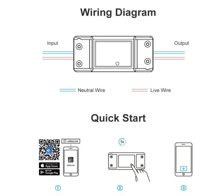 SONOFF Basic R2 Module commutateur WiFi avec commande vocale pour l'éclairage domestique intelligent compatible avec Alexa et Google