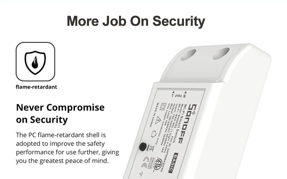 SONOFF Basic R2 Module commutateur WiFi avec commande vocale pour l'éclairage domestique intelligent compatible avec Alexa et Google