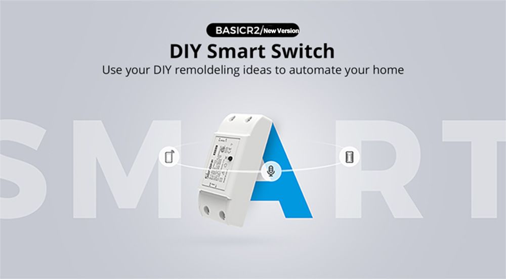 SONOFF Basic R2 Module commutateur WiFi avec commande vocale pour l'éclairage domestique intelligent compatible avec Alexa et Google