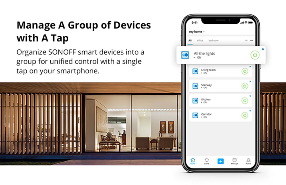 SONOFF Basic R2 Module commutateur WiFi avec commande vocale pour l'éclairage domestique intelligent compatible avec Alexa et Google