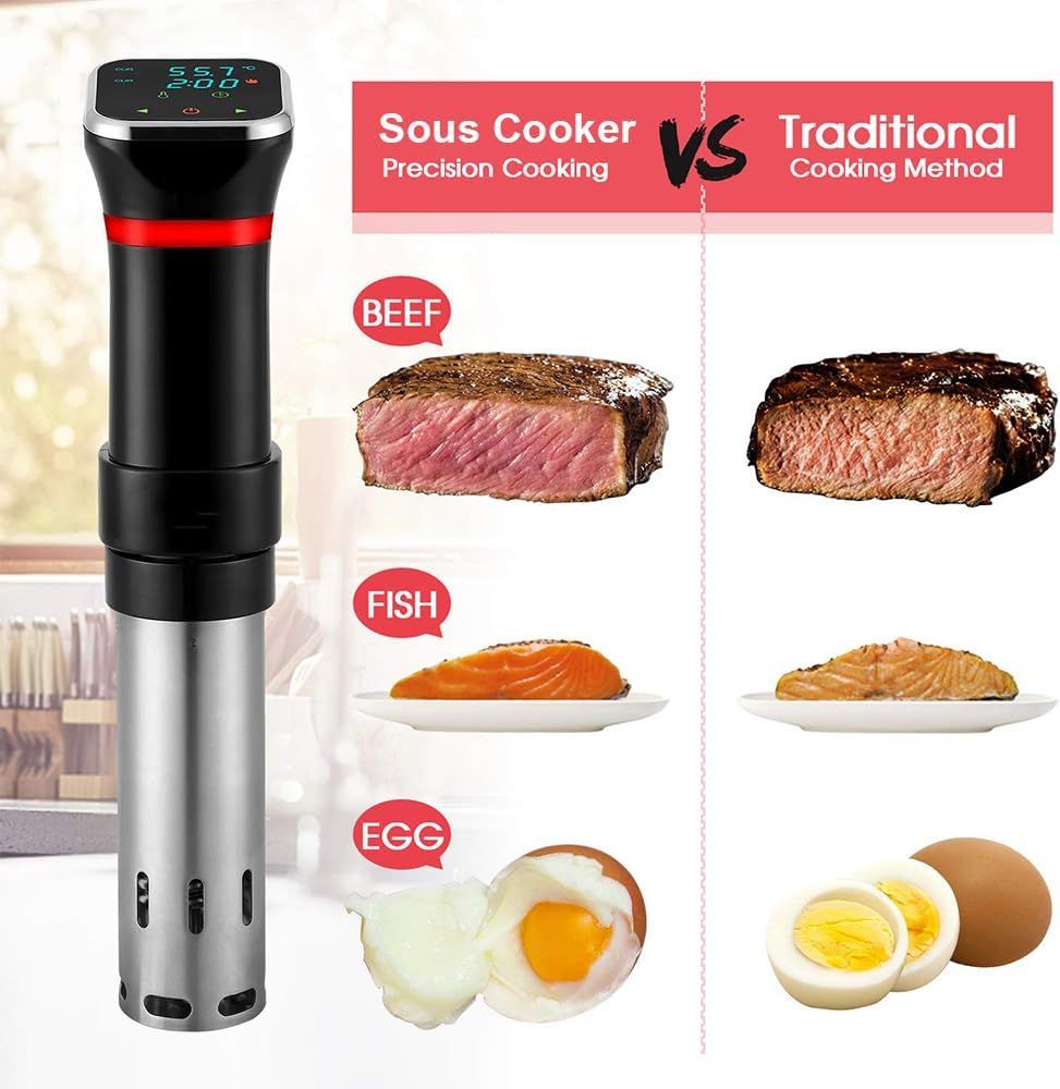 Rehaussez la cuisine maison avec le cuiseur de précision sous vide, des plats parfaitement cuits à chaque fois.