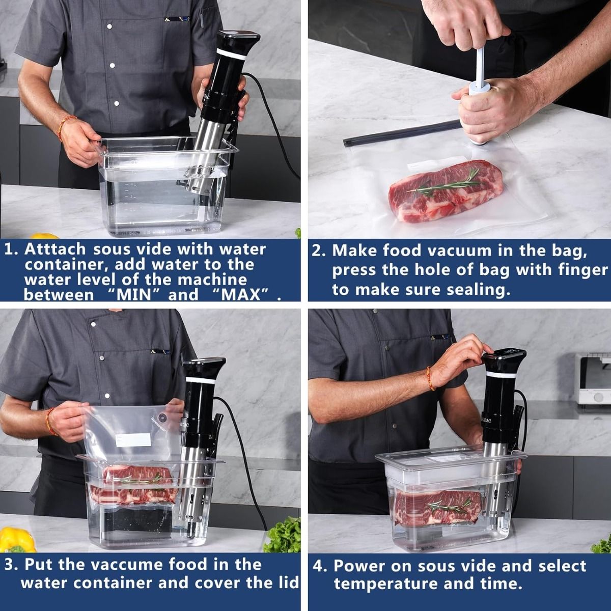 Rehaussez la cuisine maison avec le cuiseur de précision sous vide, des plats parfaitement cuits à chaque fois.