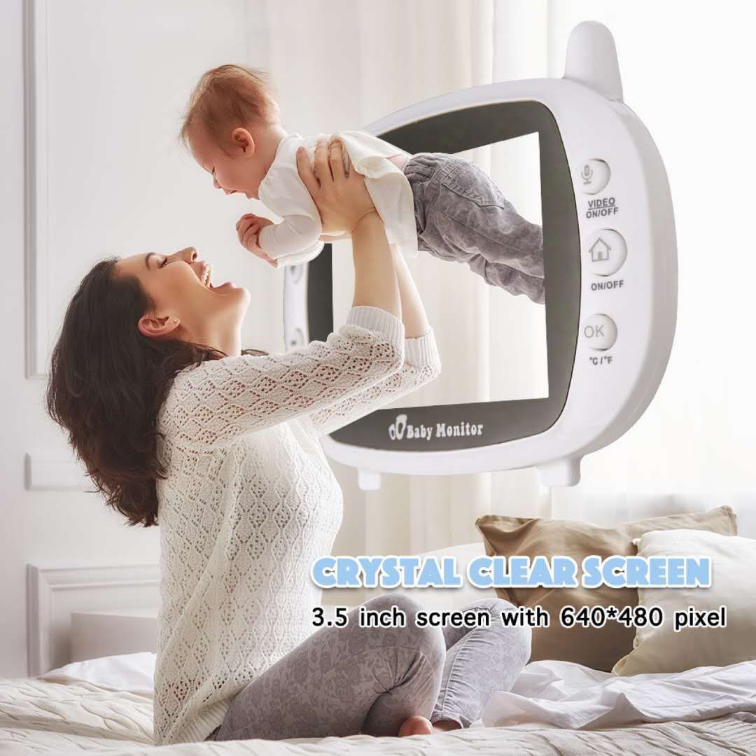 SP850 Moniteur bébé vidéo sans fil 3,5 pouces LCD Vision nocturne Audio bidirectionnel Connexion sécurisée pour la sécurité des enfants