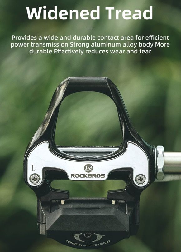 ROCKBROS Pédales de vélo de route SPD-SL Ultra-légères en aluminium Autobloquantes pour une stabilité améliorée