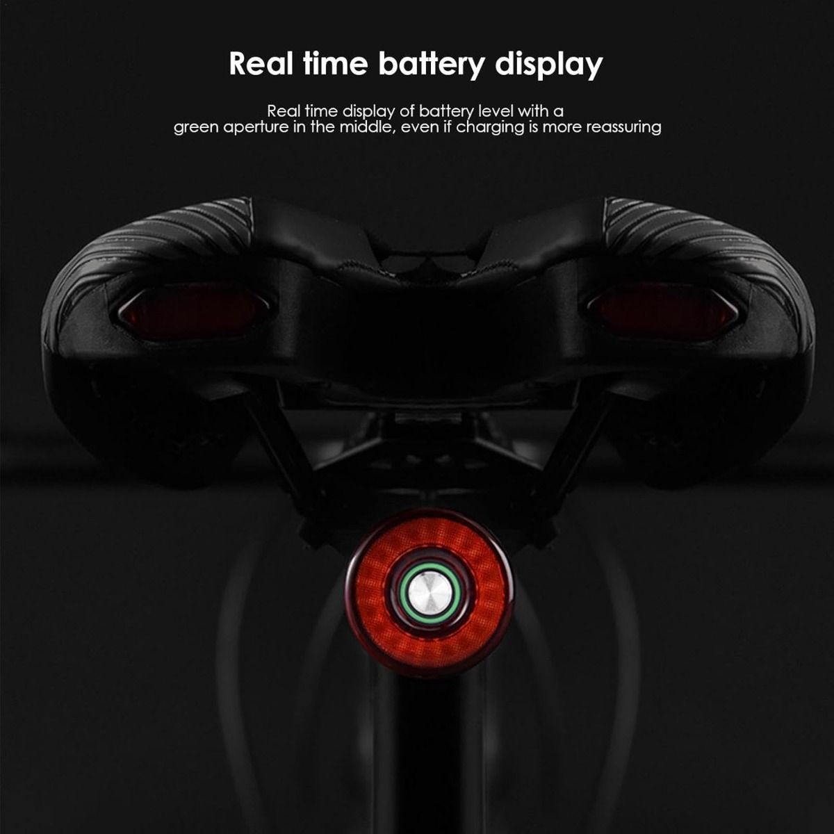 Feu arrière de vélo intelligent à induction de frein, feu arrière de bicyclette, montage sur tige de selle, feu arrière de selle, étanche, rechargeable par USB, feu arrière pour cyclisme
