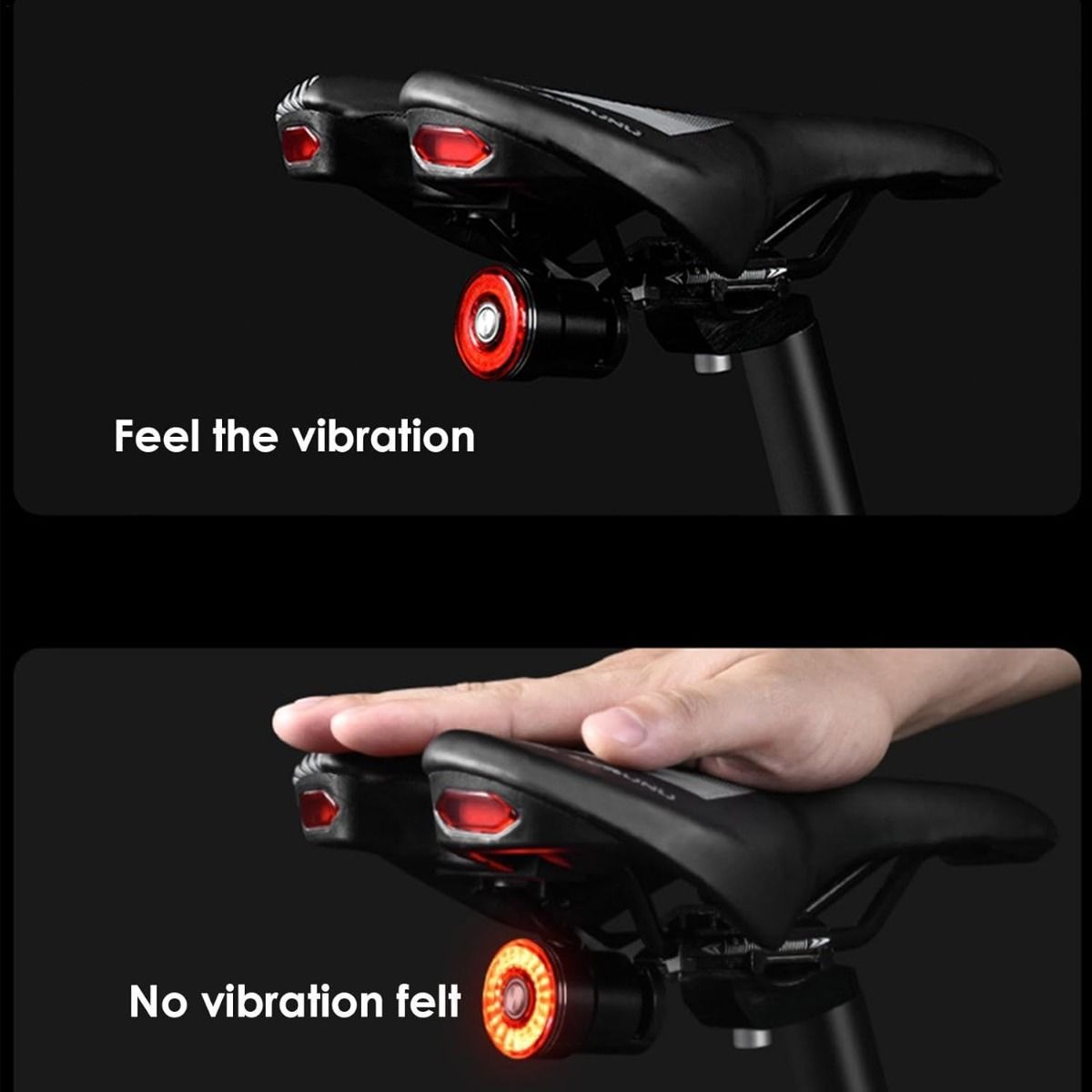 Feu arrière de vélo intelligent à induction de frein, feu arrière de bicyclette, montage sur tige de selle, feu arrière de selle, étanche, rechargeable par USB, feu arrière pour cyclisme