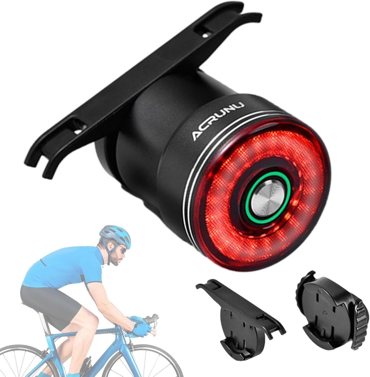 Feu arrière de vélo intelligent à induction de frein, feu arrière de bicyclette, montage sur tige de selle, feu arrière de selle, étanche, rechargeable par USB, feu arrière pour cyclisme