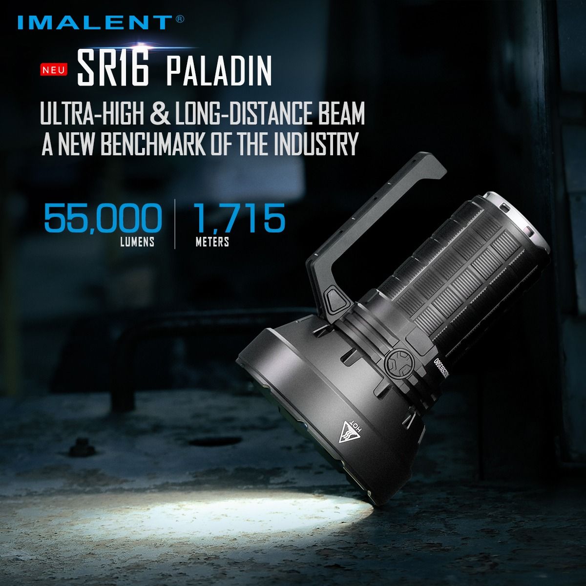 IMALENT SR16: 55000 lumens, 1715 mètres de lumière intense. Idéal pour l'exploration nocturne.