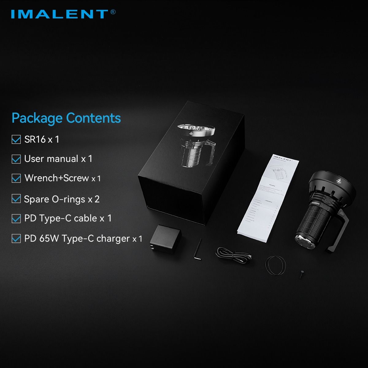 IMALENT SR16: 55000 lumens, 1715 mètres de lumière intense. Idéal pour l'exploration nocturne.