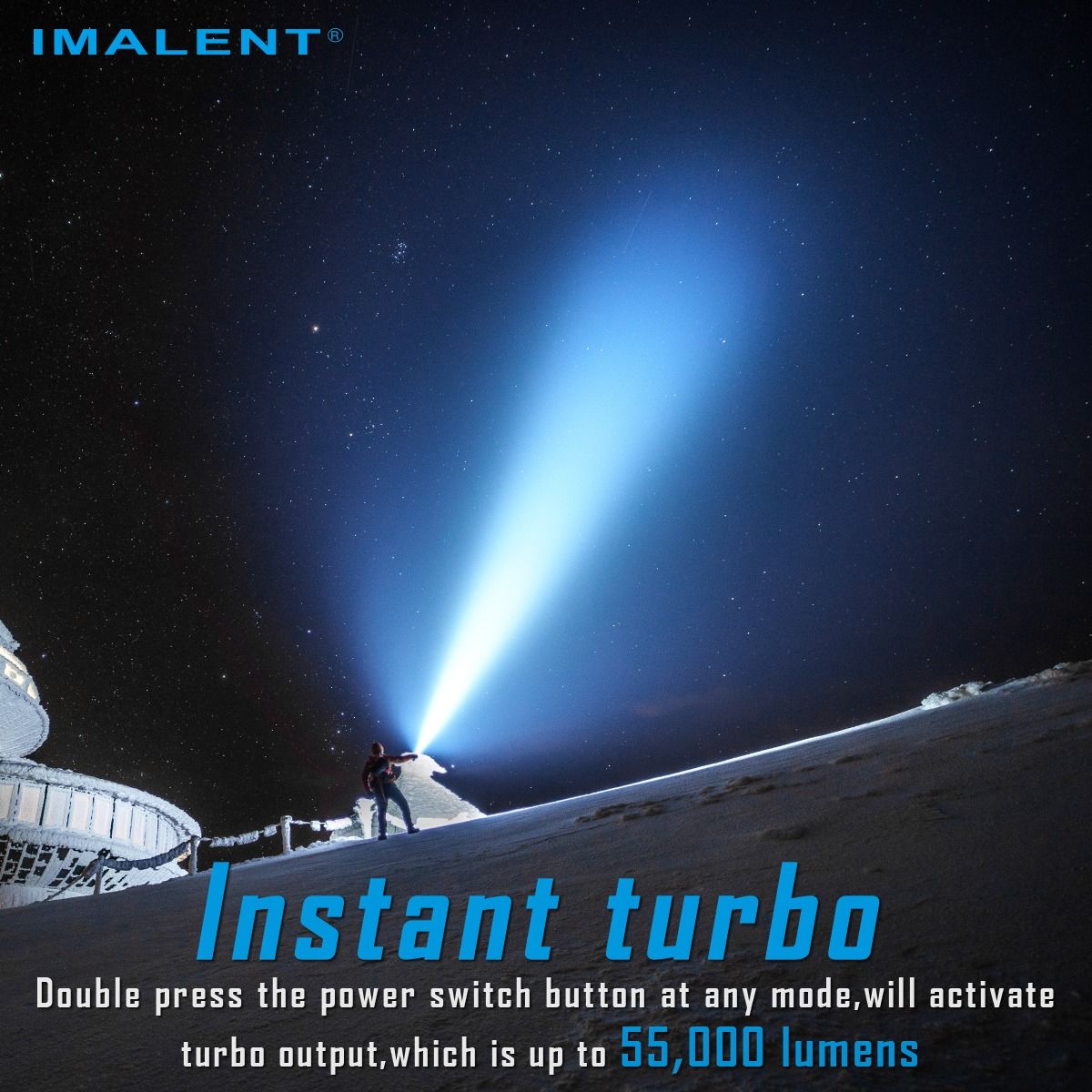 IMALENT SR16: 55000 lumens, 1715 mètres de lumière intense. Idéal pour l'exploration nocturne.