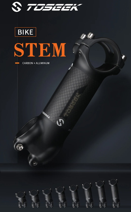 Tige de guidon VTT TOSEEK 28.6mm Angle réglable Léger Aluminium Carbone pour passionnés de cyclisme
