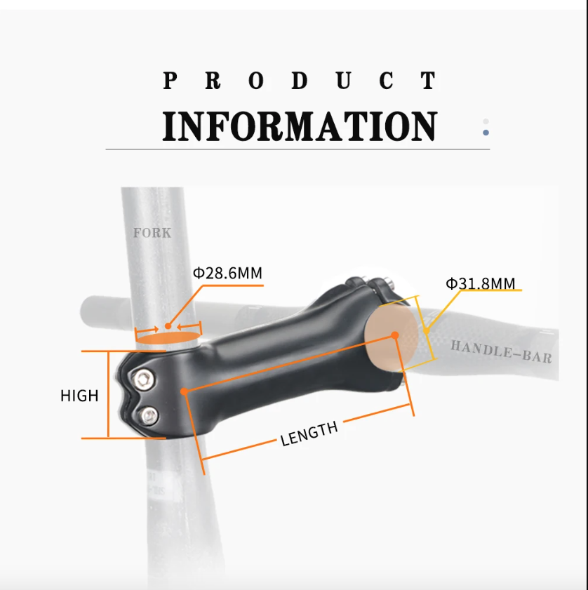 Tige de guidon VTT TOSEEK 28.6mm Angle réglable Léger Aluminium Carbone pour passionnés de cyclisme