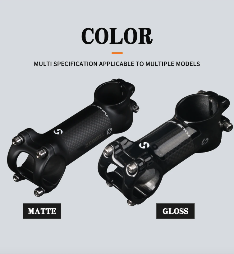 Tige de guidon VTT TOSEEK 28.6mm Angle réglable Léger Aluminium Carbone pour passionnés de cyclisme