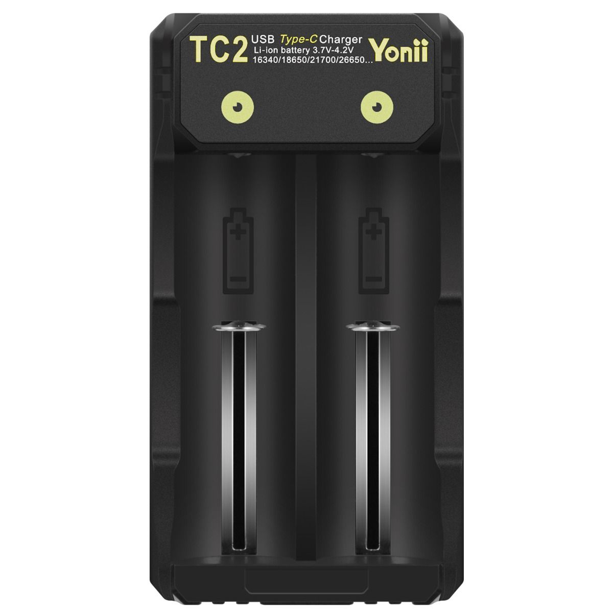 Chargeur USB Type-C TC2, charge rapide 4,2 V pour batteries Li-ion 18650/21700, double ports pour équipement extérieur.